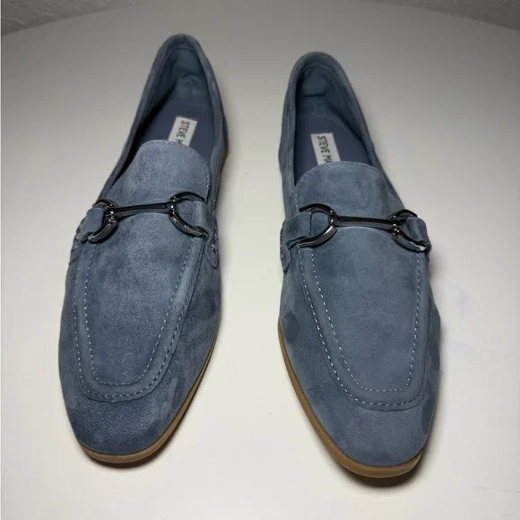 Steve Madden Blue Suede Horsebit Loafers Womens Size 10 NWOT - Picture 3 of 10